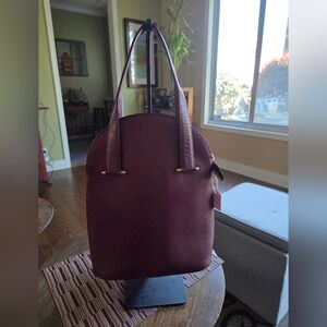 Authentic Cartier Deep Burgundy Dome Tote Bag
